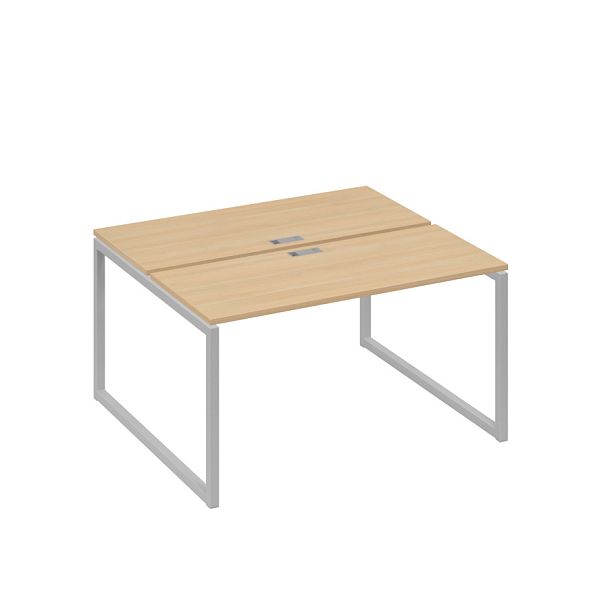 Станция (2х140) офисная с металлокаркасом QUATTRO A4 А4 Б4 171 БП натуральный дуб / металлокаркас серый - Вид 1