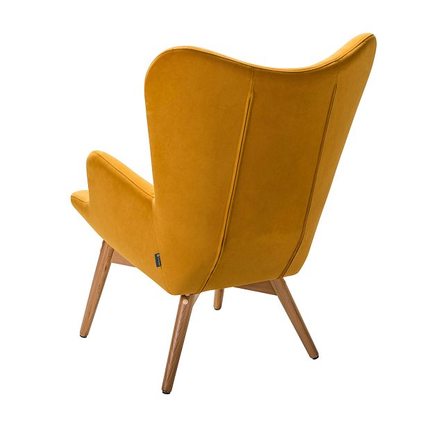 Кресло Хайбэк желтый/нат.бук - Вид 4