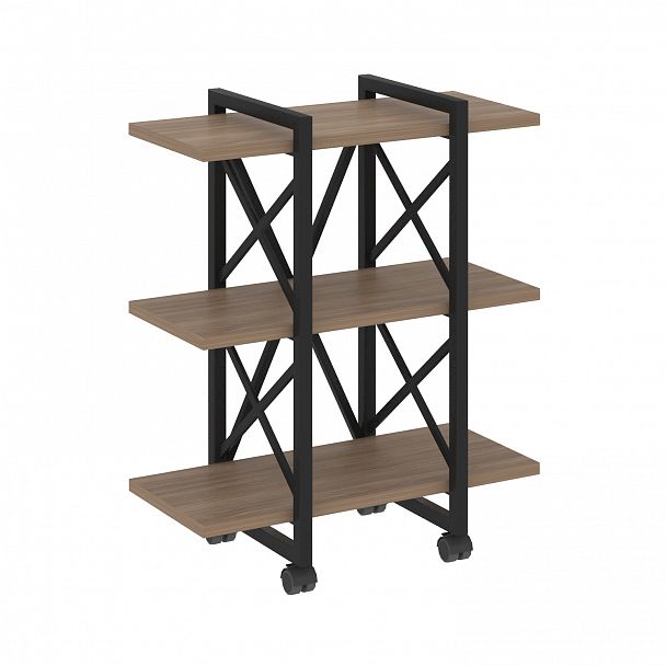 Стеллаж на колесах "Loft" VR.L-MST.K-3.4V дуб аризона/черный - Вид 1