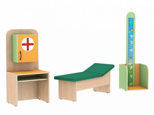 Стеллаж игровой Айболит (3 предмета) (Подставка для игрушек П 12) - Вид 1