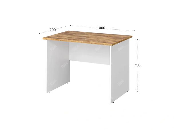 TANDEM RTD024-100-ME Стол прямоугольный ун-й 1000х700х750 Таксония медовая/Белый - Вид 2
