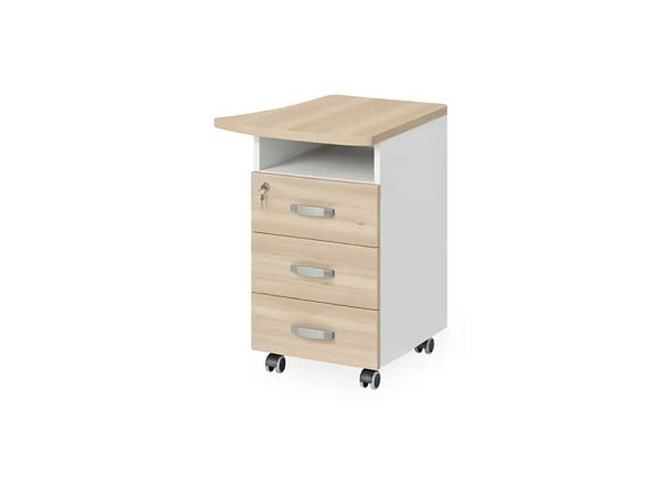 БЕРЛИН / BERLIN Тумба приставная правая 570х600х740 Акация/Белый - Вид 1