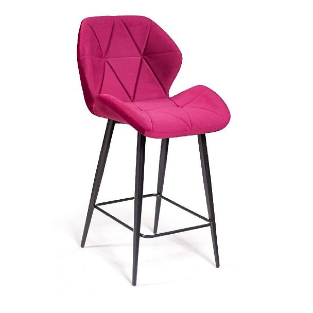 Стул полубарный Crystal, бархат винно-красный 16 - Вид 4