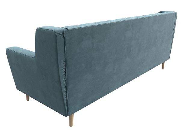 Прямой диван Брайтон 3 Люкс (полностью велюр бирюзовый) - Вид 6