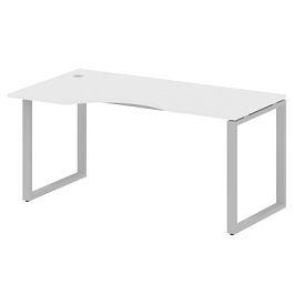 Metal System Стол криволинейный левый на О-образном м/к БО.СА-1 (L) Белый/Серый металл 1600*900*750 - Фото предпросмотра