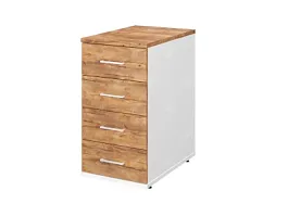 TANDEM RTD038-40-ME Тумба 4 ящика универсальная 400х600х750 Таксония медовая/Белый - Фото предпросмотра