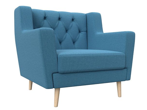 Кресло Брайтон Люкс Рогожка голубой - Вид 1