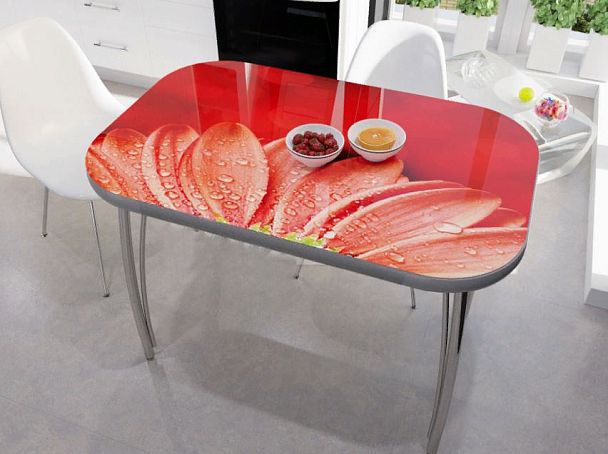 стол СТЕКЛО с фото овальный 1200*800 В Гербер - Вид 1