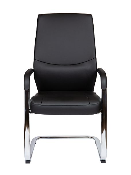 Кресло офисное / Davos CF Black / алюминиевая  база / черная экокожа - Вид 3