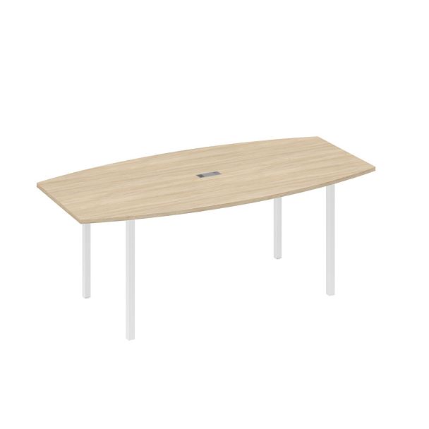 Стол для переговоров 200 на каркасе DUE A4 А4 Б2 113 БП дуб скандинавский / металлокаркас белый - Вид 1