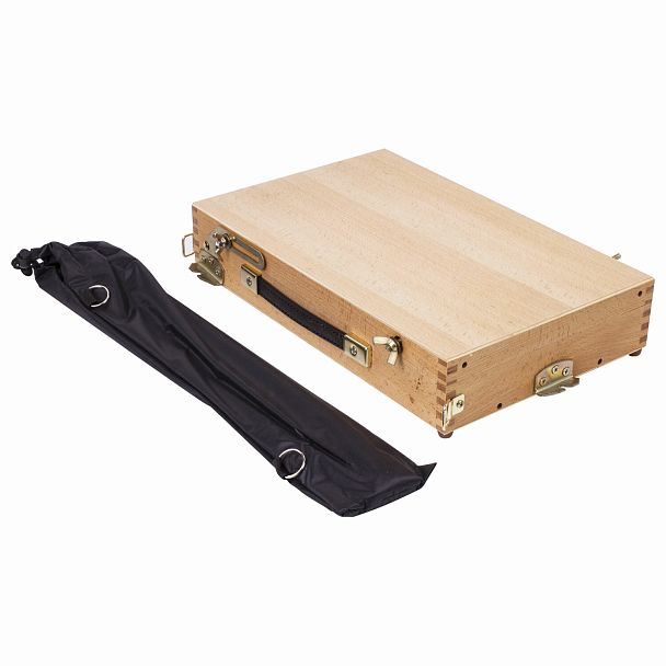 Этюдник BRAUBERG ART CLASSIC, бук, 40х25х7,5см, высота холста 70см, ножки метал 90см, ремень,190655 - Вид 6