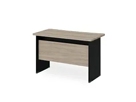 БЕРЛИН / BERLIN Стол прямой с вогнутой столешницей 650 мм 1600х650х740 Шорвуд/Черный - Фото предпросмотра