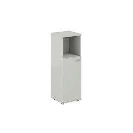 Шкаф средний с нишей 400х400х1200, 1 дв., з.ст HDF, левый / корпус: серый бархат; фасад: серый бархат Сигма / Sigma - Фото предпросмотра