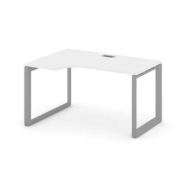 Style Project Next Стол рабочий эргономичный SN-59O.SPA-022(L) Белый/Металл Серый/Серебро Заглушка 1580*800/980*750 - Вид 1