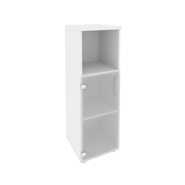 Onix Шкаф средний узкий левый O.SU-2.2 (L) Белый бриллиант 400*420*1207 - Вид 1