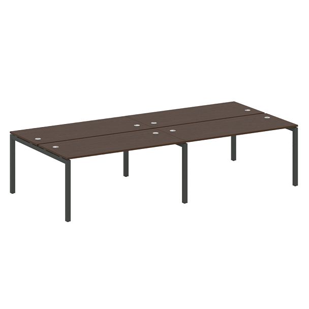 Metal System Quattro Р. ст. на 4 раб. места на П-образном м/к 50БП.СМ-4.4 Венге/Антрацит металл 3200*1475*750 - Вид 1