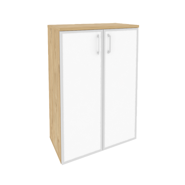 Onix Шкаф средний широкий O.ST-2.4 R white Тиквуд светлый/Стекло 800*420*1207 - Вид 1