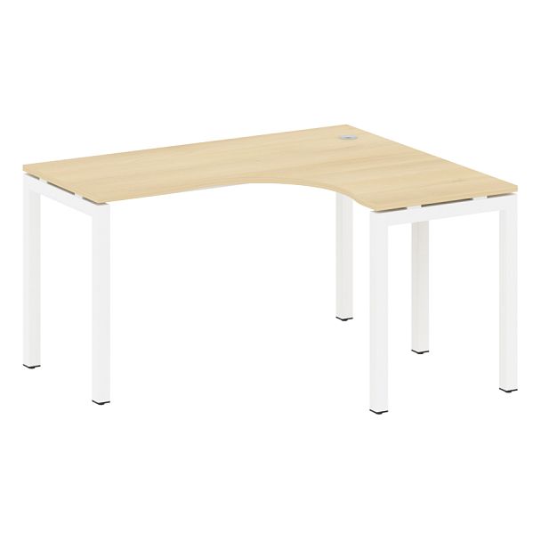 Metal System Quattro Стол криволинейный правый на П-образном м/к 50БП.СА-3 (R) Акация/Белый металл 1400*1200*750 - Вид 1