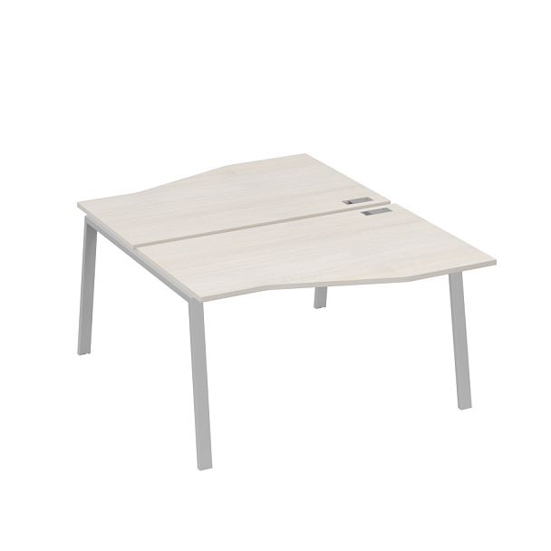 Рабочая станция столы Техно (2х140) каркас TRE A4 А4 Б3 190  БП дуб / металлокаркас серый - Вид 1