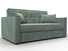Диван прямой Лига-104 (140) Велюр зеленый - Фото предпросмотра
