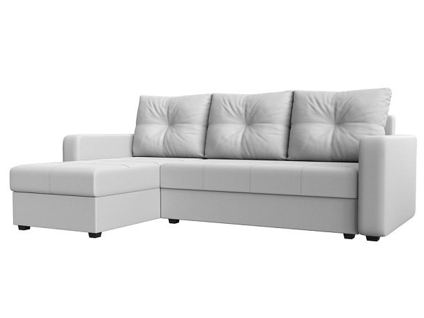 Диван угловой Ливерпуль Лайт левый угол Экокожа белый - Вид 1