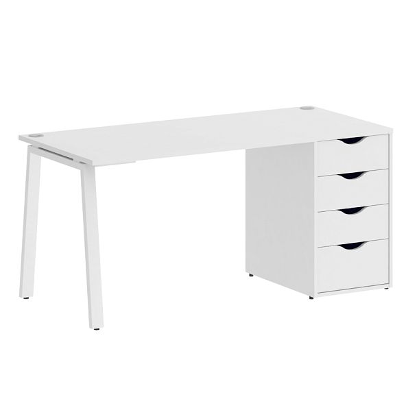 Home Office Стол письменный VR.SP-3-158.4.A Белый бриллиант/Белый металл 1580*720*750 - Вид 1