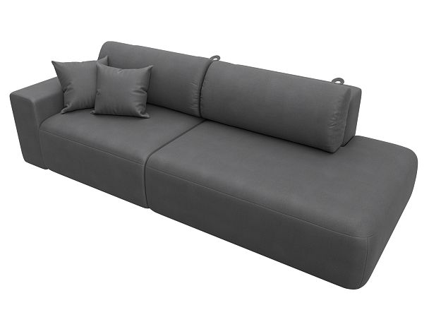Диван прямой Лига-036 НПБ Модерн подлокотник слева Искусственная замша серый - Вид 5