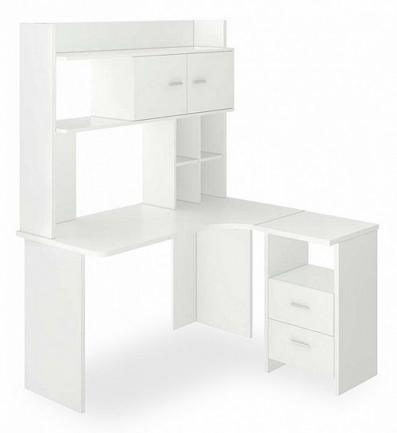 Стол компьютерный Нельсон Lite СКЛ-Угл130+НКЛХ-130 БЕ ПРАВ Белый правый - Вид 1