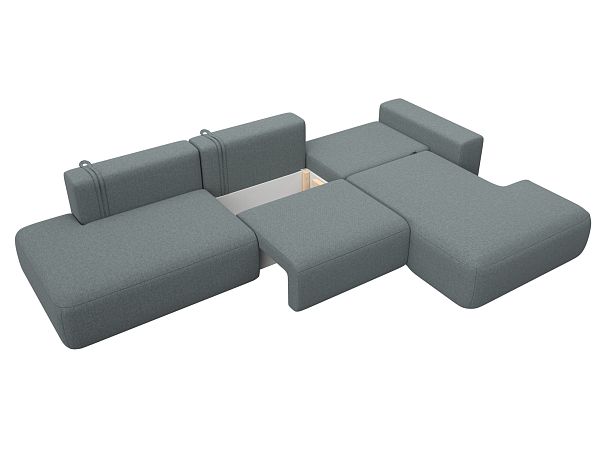 Диван угловой Лига-036 НПБ Модерн Лонг правый угол Рогожка серый - Вид 8