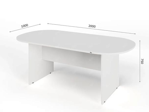 UNITY PКС-10/20 БЕЛЫЙ Конференц стол овальный Универсальный 2000х1000х750 - Вид 5