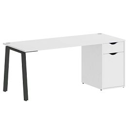 Home Office Стол письменный VR.SP-3-178.1.A Белый бриллиант/Антрацит металл 1780*720*750 - Фото предпросмотра