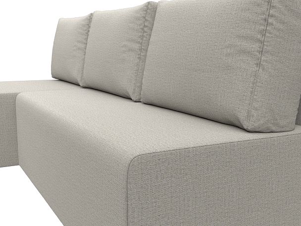 Диван угловой Поло левый угол Рогожка бежевый - Вид 4