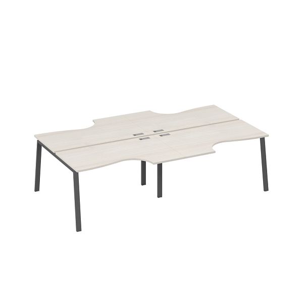 Рабочая станция TRE со столами (4х140) Классика A4 А4 Б3 184-2 БП дуб / металлокаркас антрацит - Вид 1