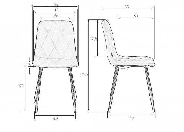 Стул обеденный DOBRIN CHILLY ROMBO (Капучино Simple 05, основание белый) - Вид 8