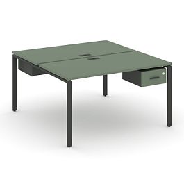 Concept Рабочая станция 2 сторонняя с подвесными тумбами на 2 места CN.DRS-109 W Кобо/Антрацит/Металл Антрацит 980*1480*750 - Фото предпросмотра