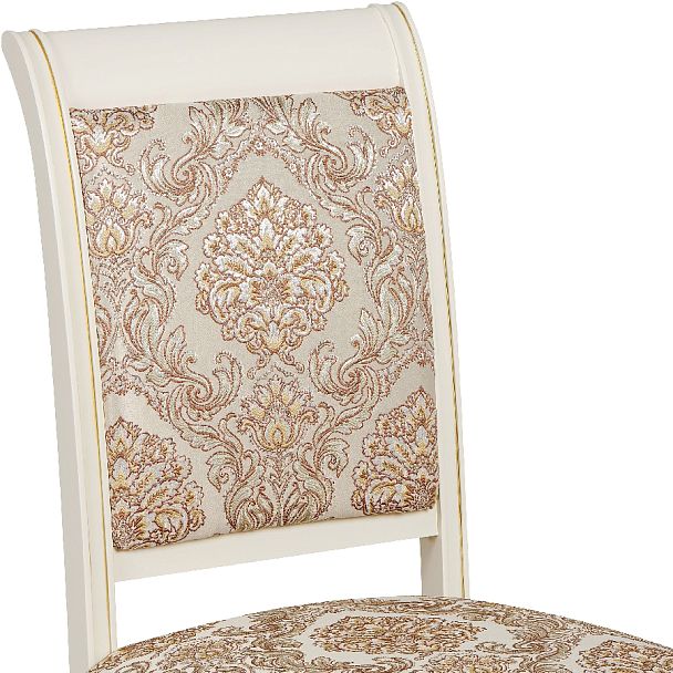 Комплект деревянных стульев с мягким сиденьем Бармс Слоновая кость золотая патина/Бежевый жаккард, 3 шт. - Вид 8