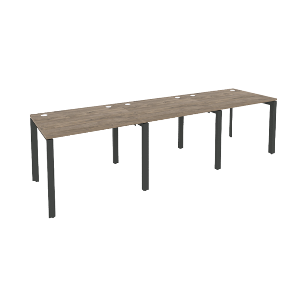 Onix Рабочая станция на П-образном м/к O.MP-RS-3.1.8 Тиквуд темный/Антрацит металл 2940*800*750 - Вид 1