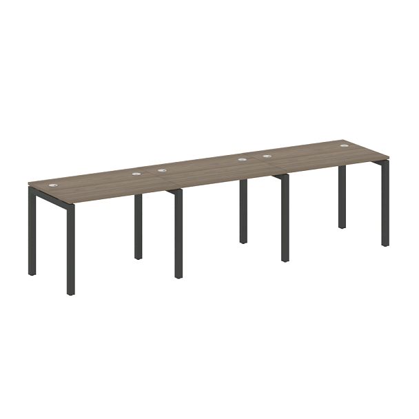 Metal System Quattro Р. ст. на 3 раб. места на П-образном м/к 50БП.СМ-3.1 Вяз/Антрацит металл 3000*720*750 - Вид 1