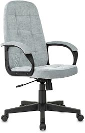 Кресло руководителя Бюрократ CH 002 Fabric серо-голубой Light-28 крестов. пластик - Фото предпросмотра