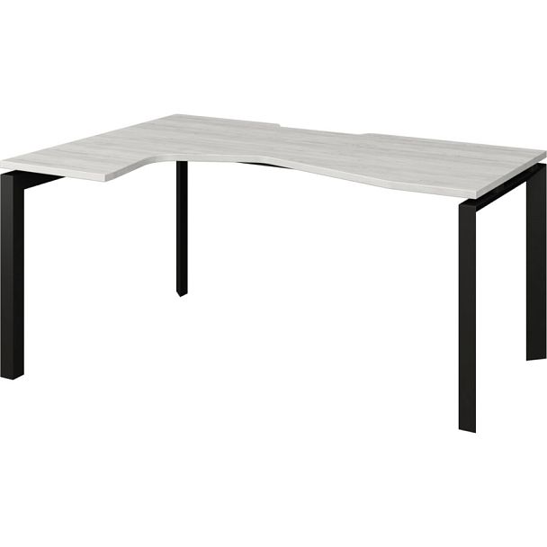 Стол эргономичный левый на металлокаркасе НТМП.П-060.ЛВ Сосна винтер/Антрацит 1600x1000x750 Аргентум-МП - Вид 1