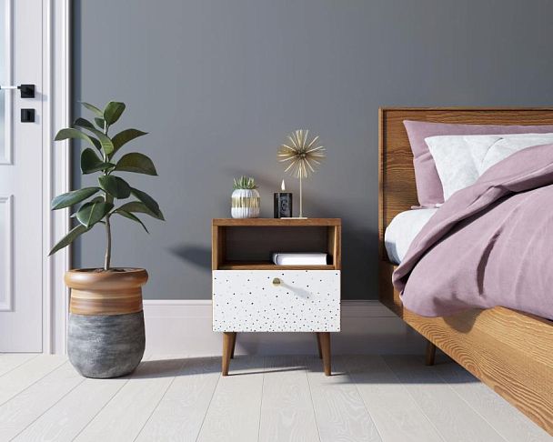 Тумбочка Berber с одним ящиком 15 принт арт BB06/Print_15, разноцветная - Вид 2