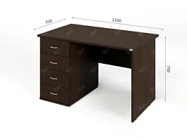 UNITY РС07-12 L Венге Стол однотумбовый Левый 1200х700х750 - Фото предпросмотра