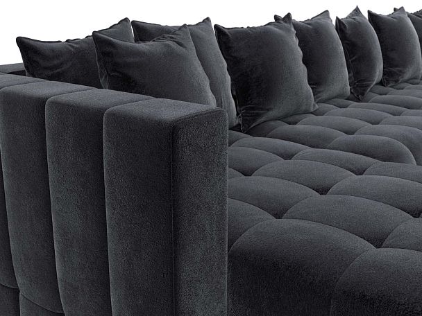 Диван П-образный Лига-052 НПБ МегаЛонг Велюр серый - Вид 4