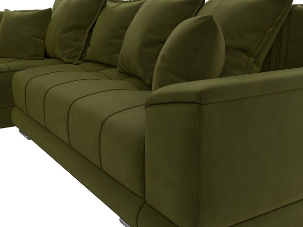 Угловой диван НордСтар левый угол Микровельвет зеленый - Вид 3