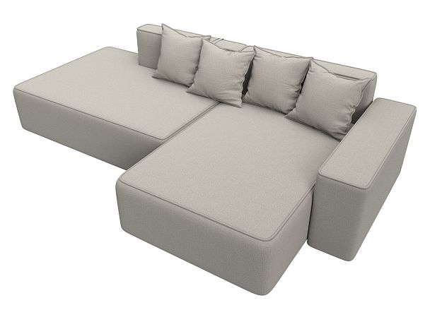 Диван угловой Лига-079 угол правый Рогожка бежевый - Вид 6