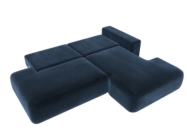 Диван угловой Лига-036 НПБ Модерн правый угол Велюр синий - Вид 9