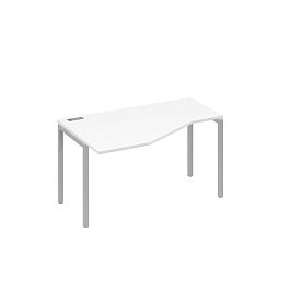 Стол эргономичный левый "Техно"на металлокаркасе DUE A4 А4 Б2 053 БП белый премиум / металлокаркас серый - Фото предпросмотра