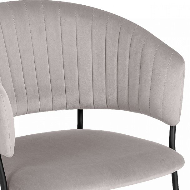 Комплект кухонных стульев Даксон светло-серый велюр/черный, 2 шт. - Вид 8