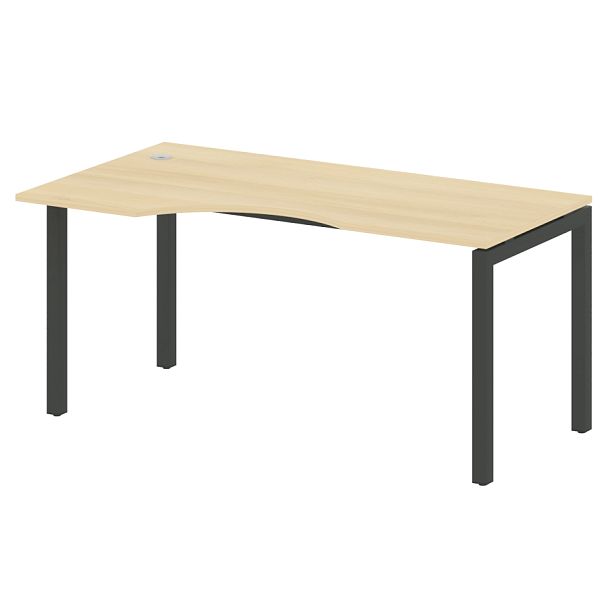 Metal System Quattro Стол криволинейный левый на П-образном м/к 50БП.СА-1 (L) Акация/Антрацит металл 1600*900*750 - Вид 1