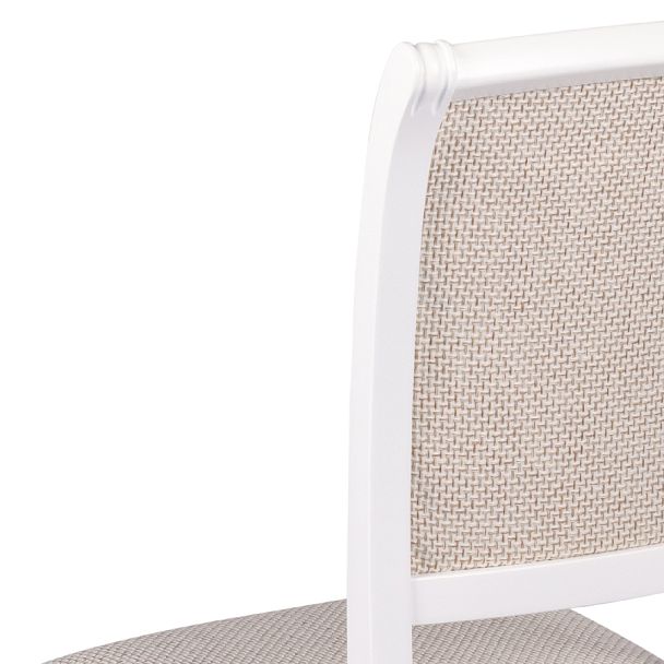 Комплект деревянных стульев с мягким сиденьем Арктос Белый/Кремовая рогожка, 3 шт. - Вид 10